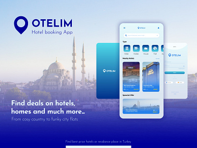 Otelim hotel booking app and Logo Desing adobe xd ali.e.noghli app branding design icon logo minimal turkey ui ux