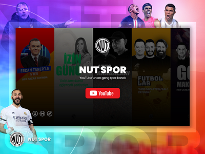 NUT SPOR - Turkish Youtube Channel Website adobe xd ali.e.noghli basketball branding footbal futball logo minimal parallex sport sport website sportwebsite turkey ui ux web website