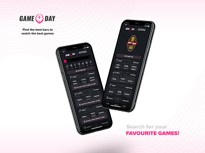 Gameday.bar App adobe xd ali.e.noghli android app bar design gameday ios mobileapp ui ux