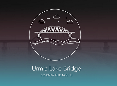 The Urmia Lake Bridge ali.e.noghli bridge dribbble hello firstshot flat icon illustration illustrations illustrator iran iranian lake minimal persian urmia vector