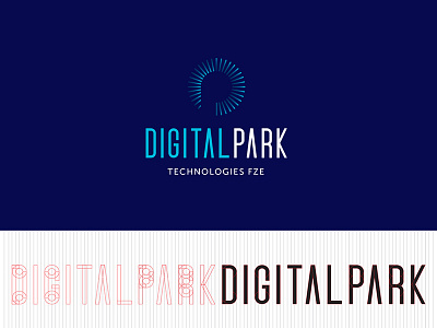 Digitalpark brand branding creation digital dubai font grid logo park technologies typeface typography