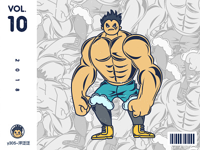 Muscle man character art cut design illustrations ui