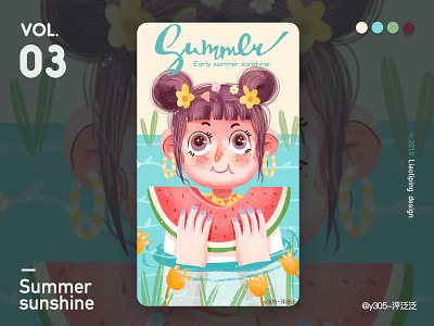 Summer cartoon character art design girl illustrations kid
