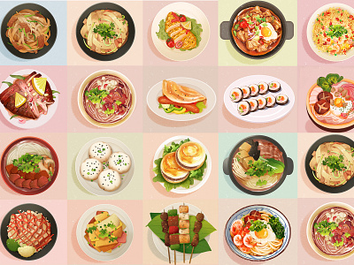 Food illustration illustrations ui