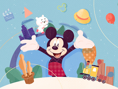 Mickey Mouse cartoon illustartion kid