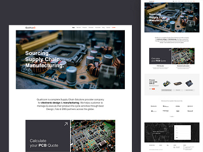 Qualticom - Homepage clean columns design home page layout manufacturing page responsive supply web design website