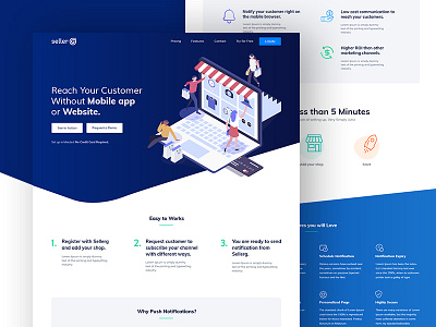 Sellerg - Landing Page bule clean colors illustration landing project studio ui ux webdesign