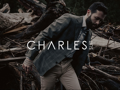 Charles Suit Logo black brand custome ecommerce logo magento minimal store suit