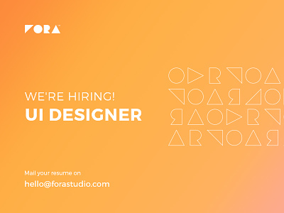 We’re hiring UI designer! app brand designer forastudio minimal studio ui uiux website work