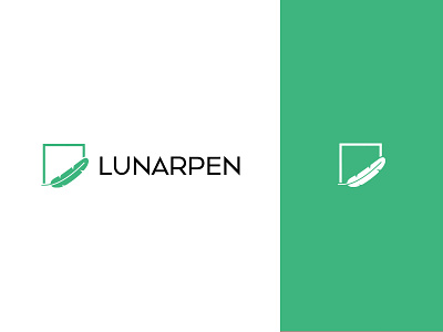 LunarPen brand design digital feather logo lunar minimal pen sign work