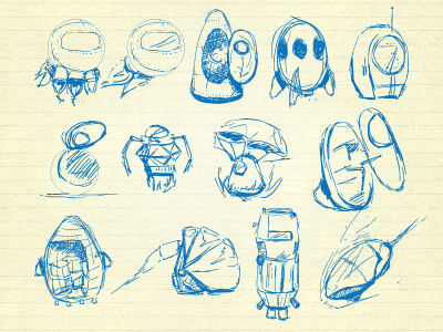 Escape Pods icon sketches ui