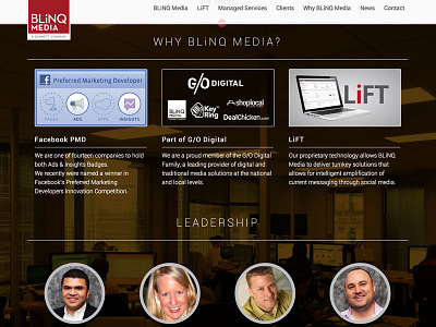 Website for BLiNQ Media css html ui ux website