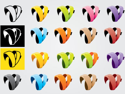 Vee Collective Logo brand brandmark collective identity illustrator logo ribbon vee