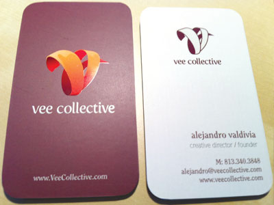 Vee Collective Business Cards business cards collateral print rounded corners sillkcards spot uv stationary