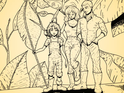 Family character comic drawing graphic novel illustration inking