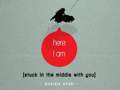 Stuck In The Middle With You illustration poster print