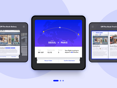 Off-The-Book Travel Log card design trends flight flights illustration ixd kiosk product design sva ixd ticket travel app ui ui movement