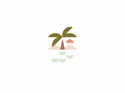 Pirate island with palm beach choldren face geometric icon illusion illustration island kids logo minimalist modern palm pirate portrait puzzle sea store travel tropic