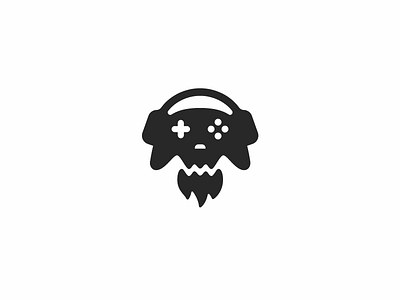 Gamepad skull logo beard dead death e sports esports game gamepad gamer gaming ghost head headphones icon logo mascot minimalist modern skull streamer streaming