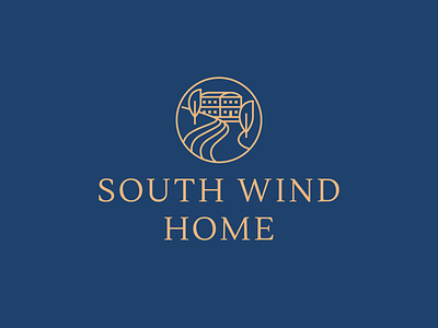 Home goods store logo circle elegant goods harmony home homeland house household landscape line logo luxury online products residence south store tree villa wind