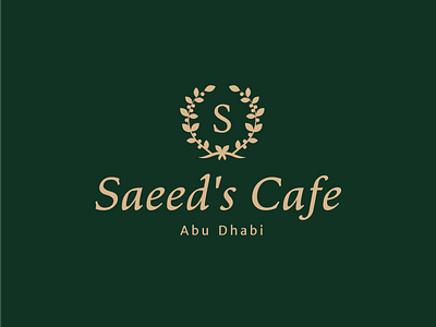 Cafe logo with coffee wreath arabic branding cafe circle classic clean coffee decorative elegant italic laurel leaves logo luxury monogram ornamental restaurant script signature wreath