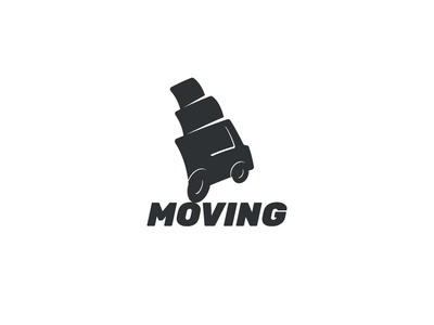 Moving box car cartoon delivery design drive dynamic fast illustration logo minimalistic modern moving race relocation speed truck
