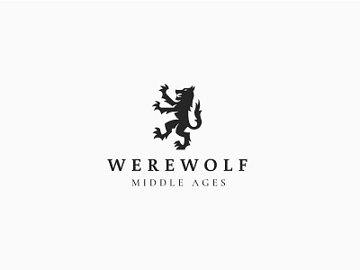 Werewolf logo concept amok amuck coat of arms emblem graphic design heraldic heraldry illustration insurgent logo middle ages old rabel reared revolted werewolf wild wolf wolfman