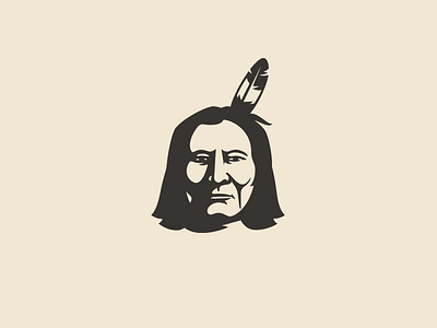 Indian leader illustration badge branding character chief design face fanart feather flat illustration illustrative indian kiowa leader logo portrait shadow