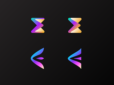 Futuristic E letter logo concepts