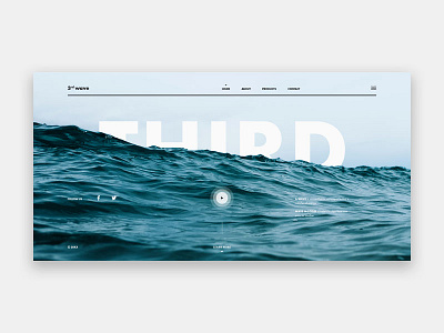 3rd Wave interface landing layout minimal modern ocean surf ui ux wave website