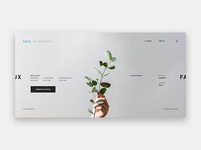 Faux Plants interface landing layout minimal ui ui design ux web web design website