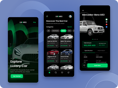 Luxars - App Design app app design application car app cars luxury cars pdp splash splash screen