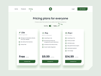 Pricing plans