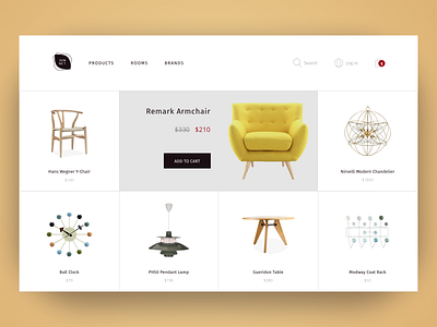 Sonnet Furniture Shop - Products Page furniture shop store ui design ux design web design
