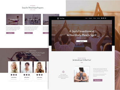 Yoga Studio landing landing page modern sketch sport ui design ux design web design yoga