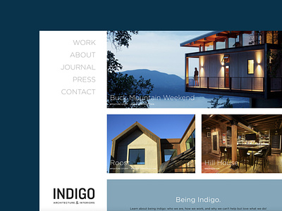 Indigo Architecture & Interiors branding craft cms css graphic design html logo