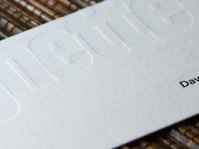 New Letterpress Card Detail blind impression business card letterpress vignette
