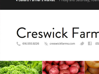 Farmer Profile brandon grotesque farmer header typography website