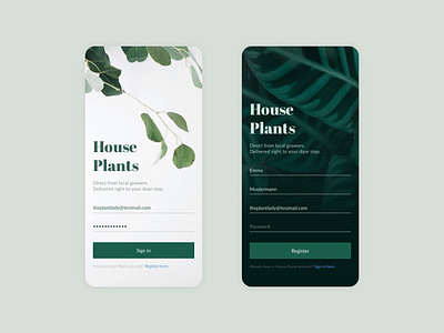 Sign in | Daily UI app dailyui design greenery login minimalist mobile ui plants register sign in sign up ui ux web