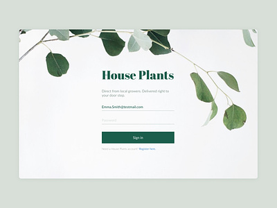Sign in | Daily UI dailyui design greenery login minimalist mobile ui plants register sign in sign up ui ux web website