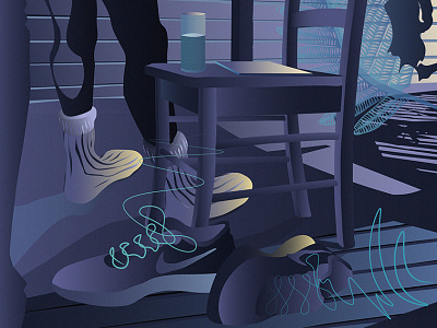 . blue character creative design dark fern graphic design illustration illustrator inspiration lines nike process purple shoes silhouette vector yellow