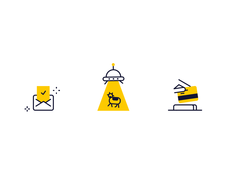 icon set - everything yellow animation card icon iconset lottie lottiefiles motion notfound payment subscribe ui