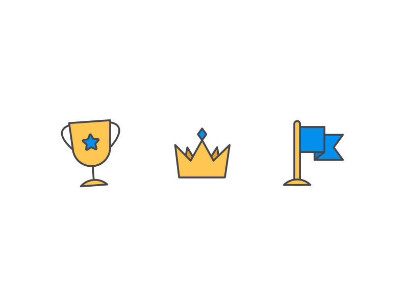 icon set - rewards animation crown flag icon set icons lottie lottiefiles motion reward trophy ui