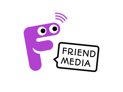 Friend media branding branding design flat graphic desgin illustraion logo typography vector