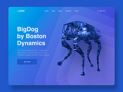 Website for BigDog of the Boston Dynamics boston dynamics design home page landingpage ui ux web webdesign website welcome page