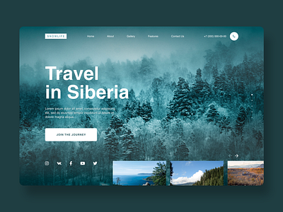 Website Travel in Siberia design home page journey landingpage tour tourism travel ui ux web web design webdesign website welcome page