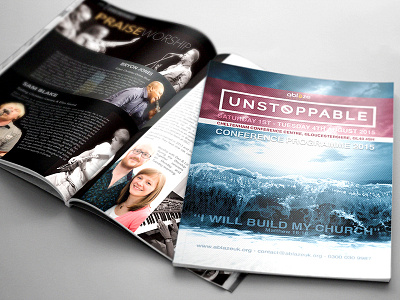 AblazeUK 2015 Brochure 48pp artwork booklet brochure christian church conference cover design poster