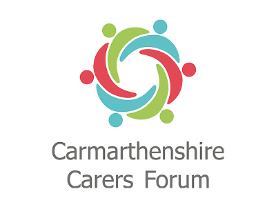 Carmarthenshire Carers Forum Logo carers hugging icon linked logo mark people