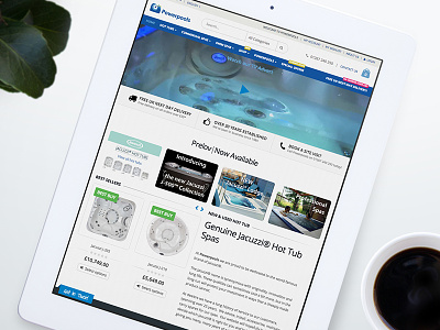 Powerpools Website blue brand identity branding design hot tubs icon ipad jacuzzi water web design website design
