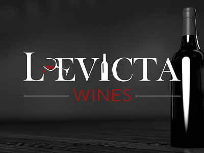 Levicta Wines Logo bottle brand identity branding design graphic design icon design logo design red wine wine bottle